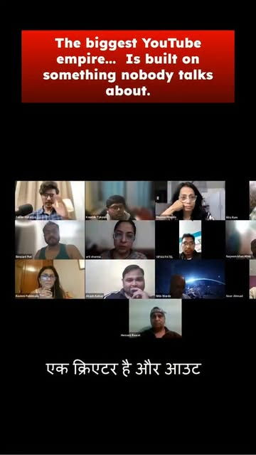 Laptop screen showing automated YouTube Shorts creation dashboard with play buttons and analytics, representing faceless v...