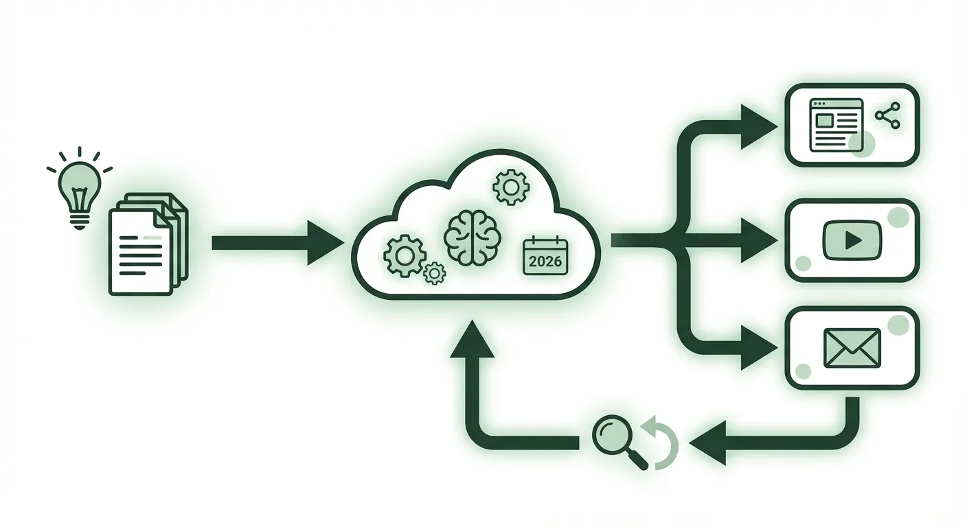 Futuristic dashboard showing Gbob AI automating content creation workflows with digital interfaces and AI-powered tools