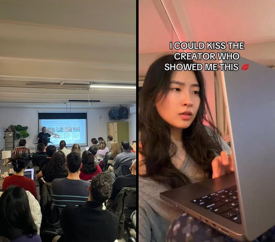 Solo marketer working at computer with AI automation dashboard showing Slack and n8n integration for $99 content department