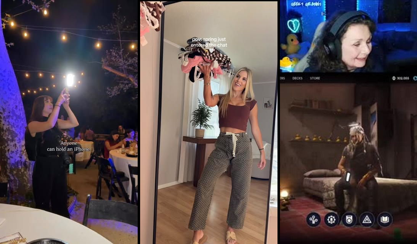 Small business owner looking frustrated at computer while competitor uses automation tools to create content efficiently